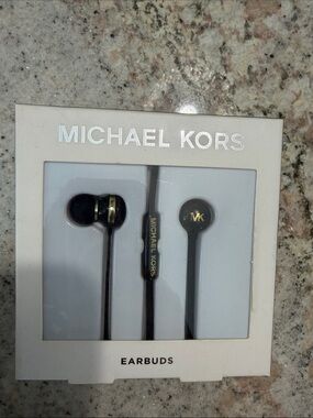 Michael Kors Black and Gold Wired In-Ear Earbuds